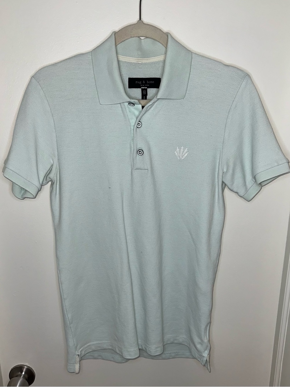 RAG & BONE Men’s Pale Blue Pique Polo